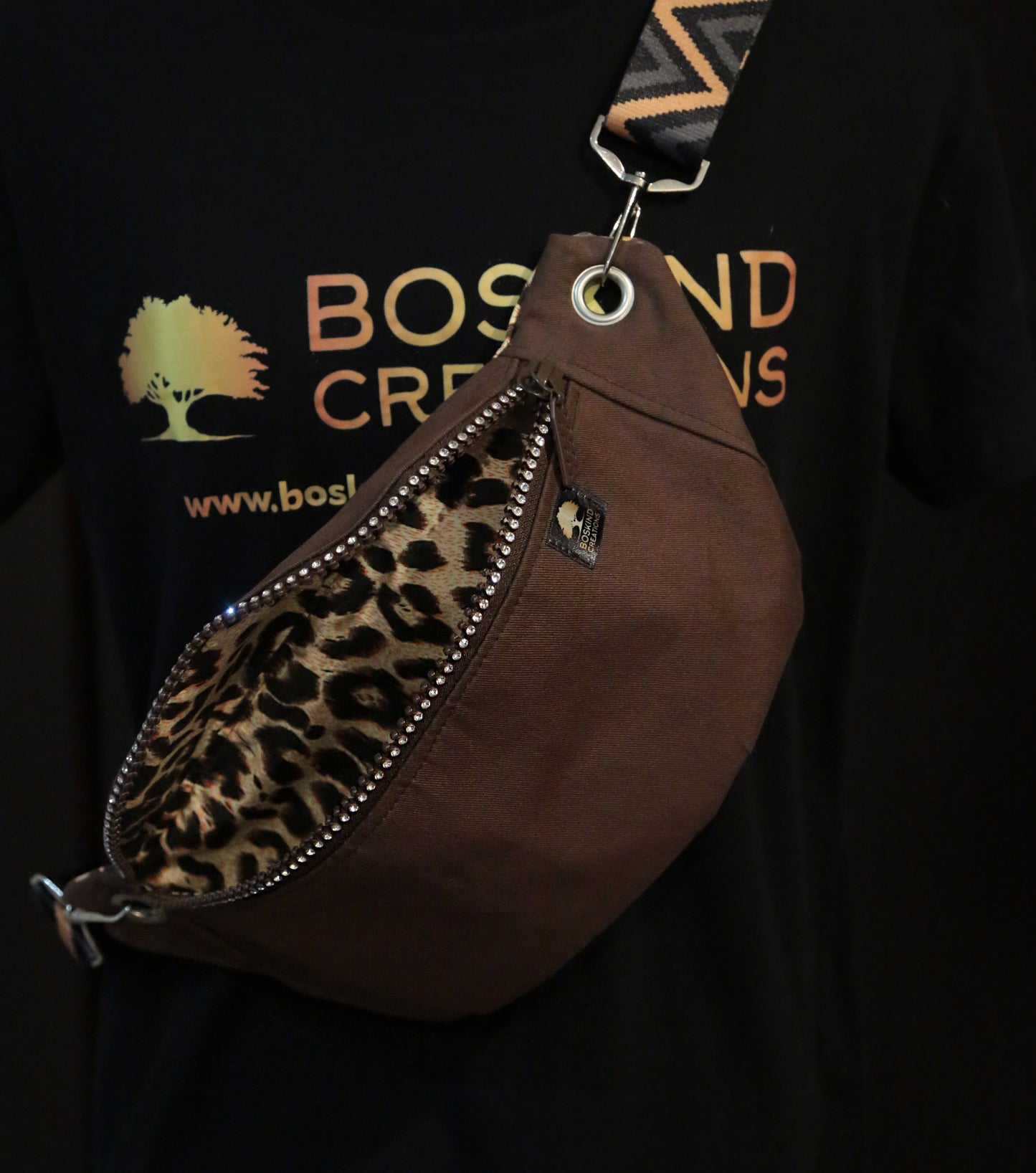 CROSS BODY BAG - WESTERN BROWN LEAPARD