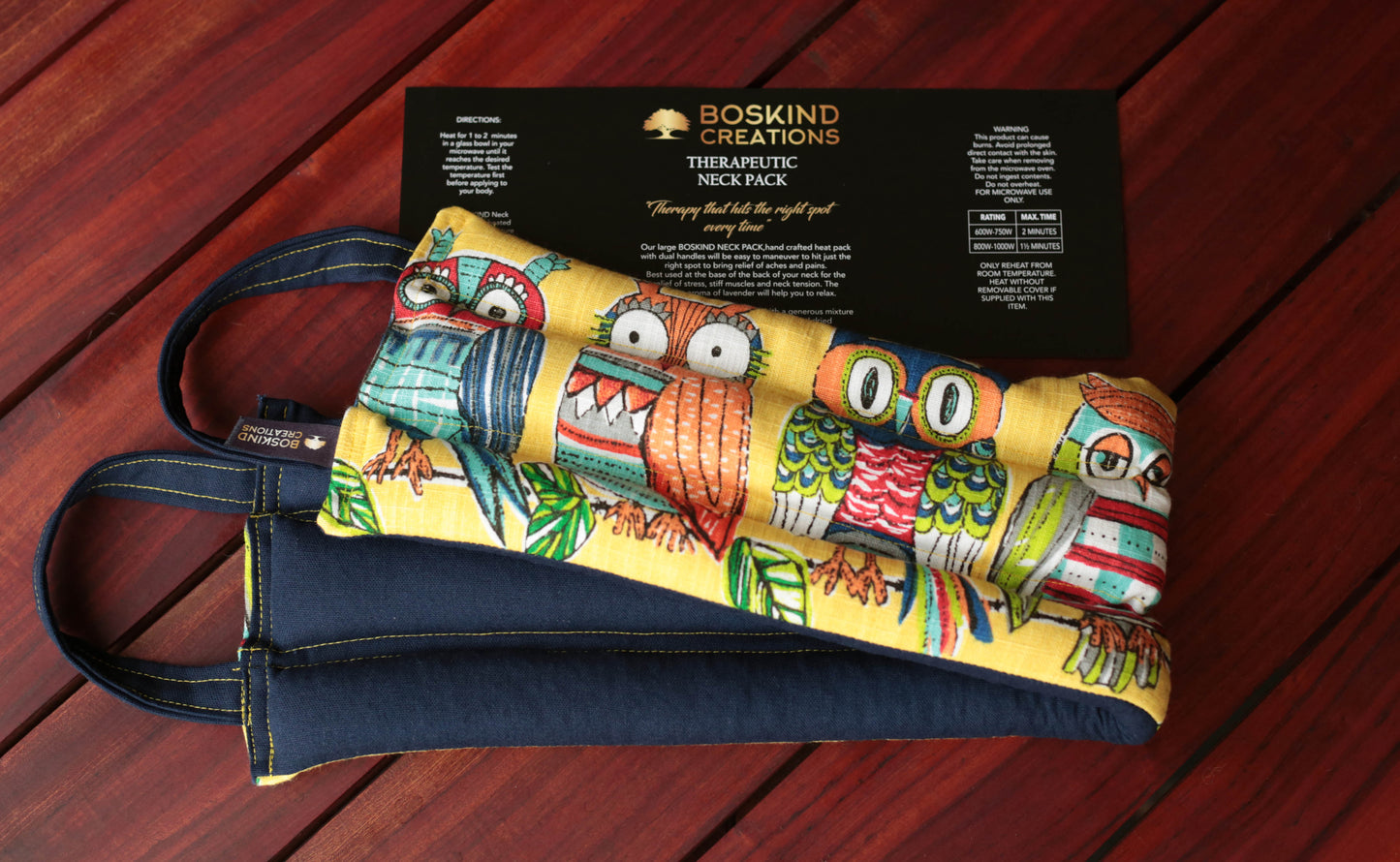 BOSKIND THERAPEUTIC NECK HEAT PACK - YELLOW OWLS