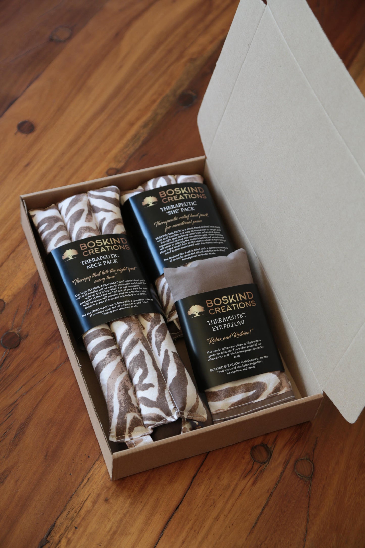 BOSKIND Gift Pack - 3 ITEMS - BROWN ZEBRA