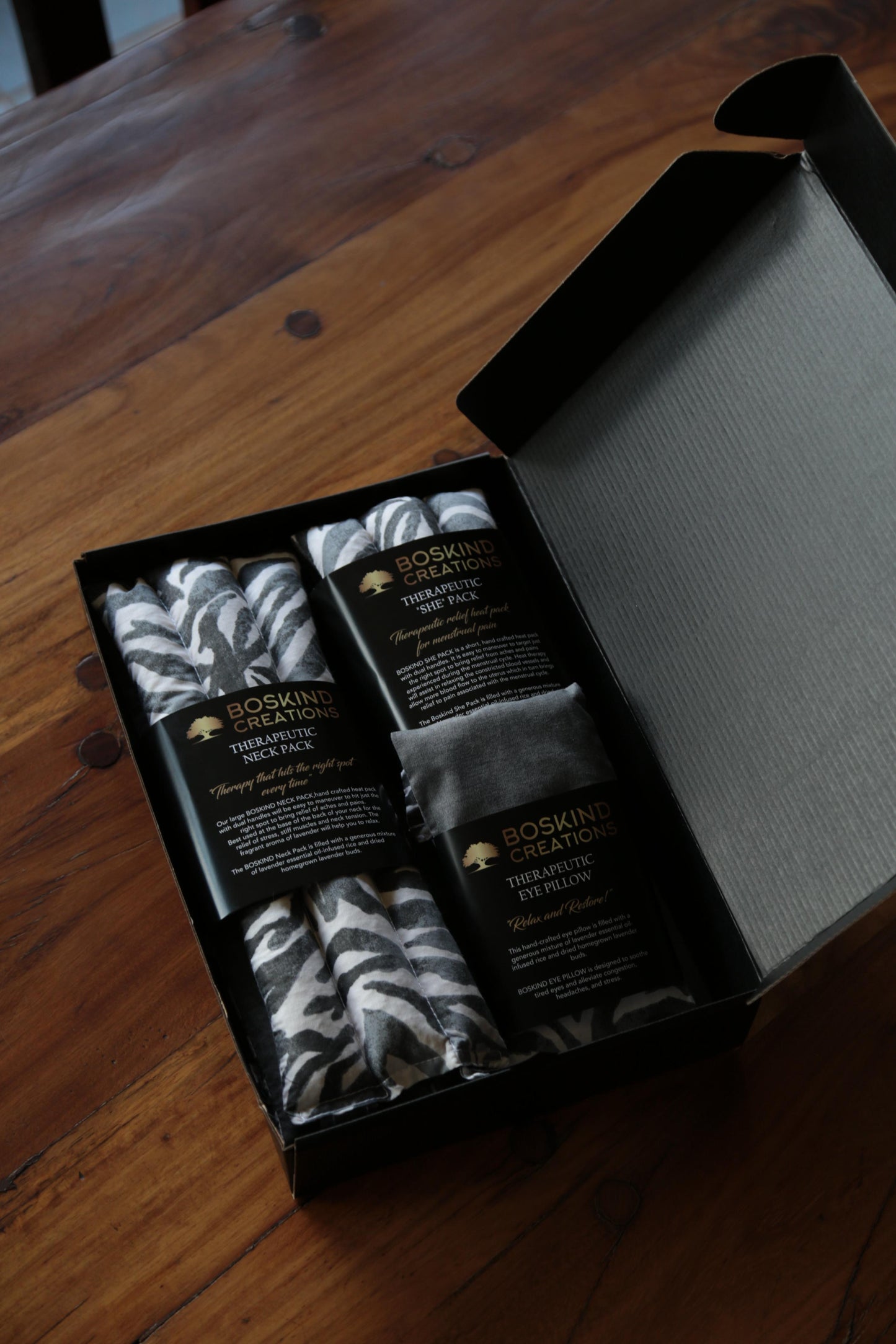BOSKIND Gift Pack - 3 ITEMS - BLACK ZEBRA