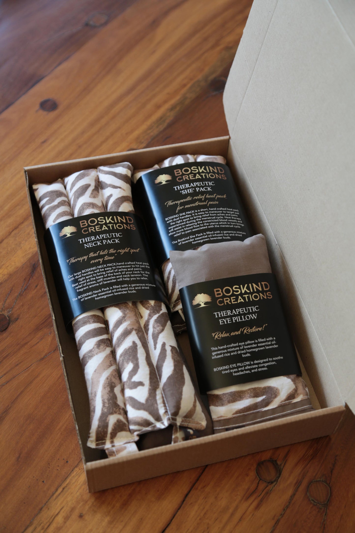 BOSKIND Gift Pack - 3 ITEMS - BROWN ZEBRA
