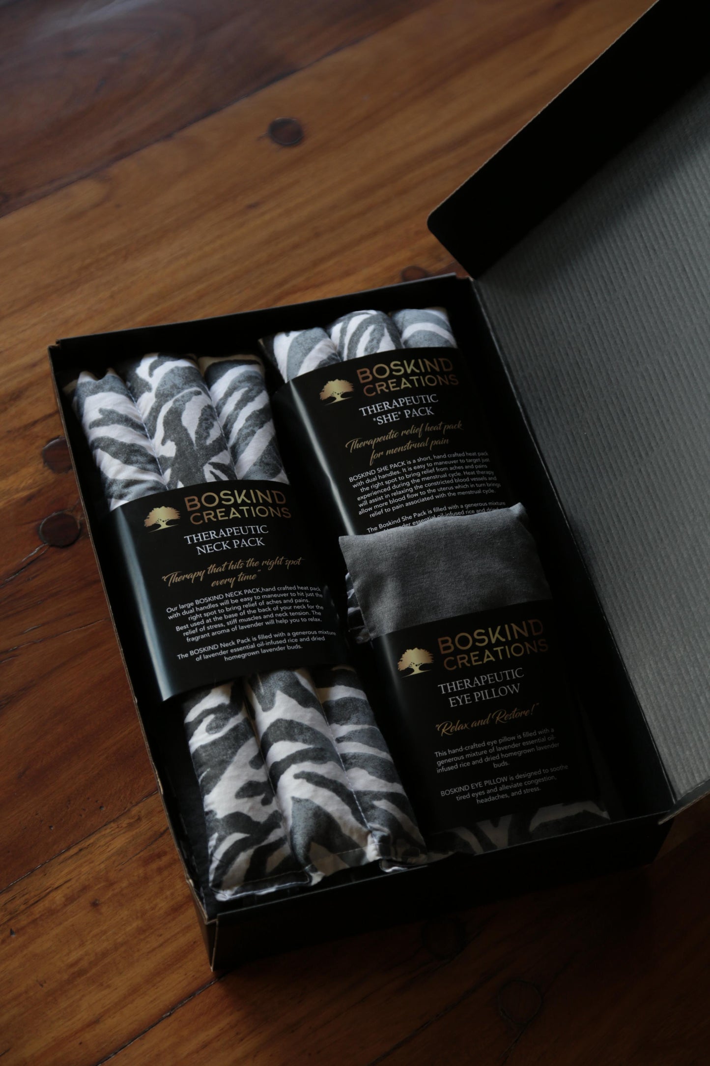 BOSKIND Gift Pack - 3 ITEMS - BLACK ZEBRA