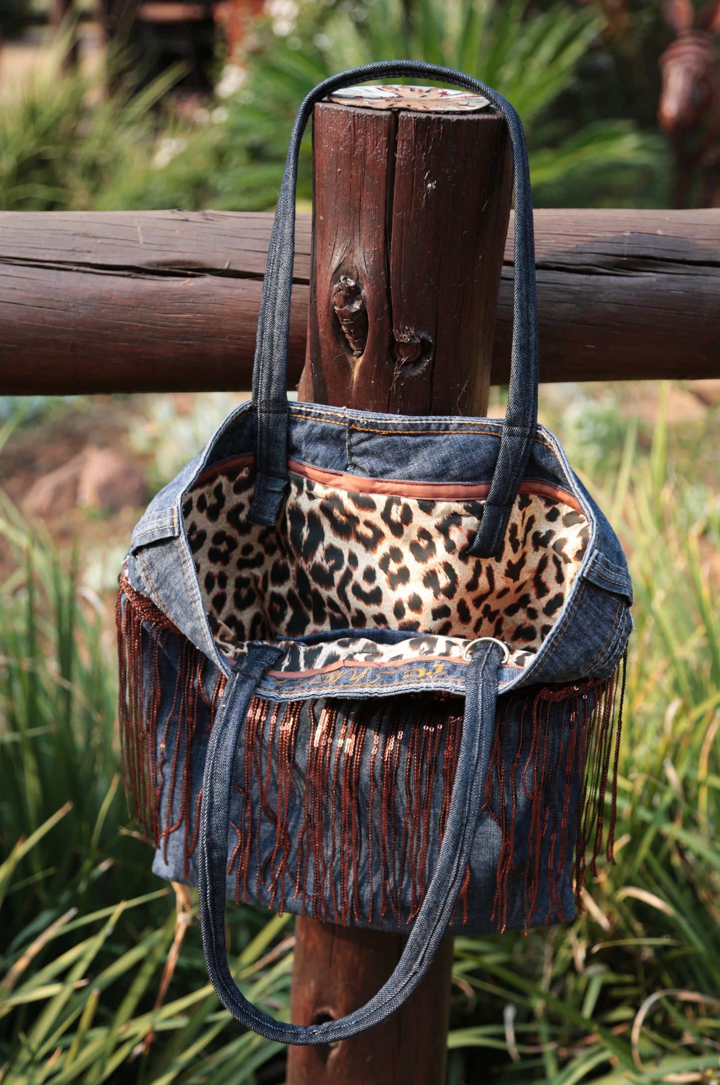 JESSE HANDBAG - WESTERN BROWN LEOPARD INNER
