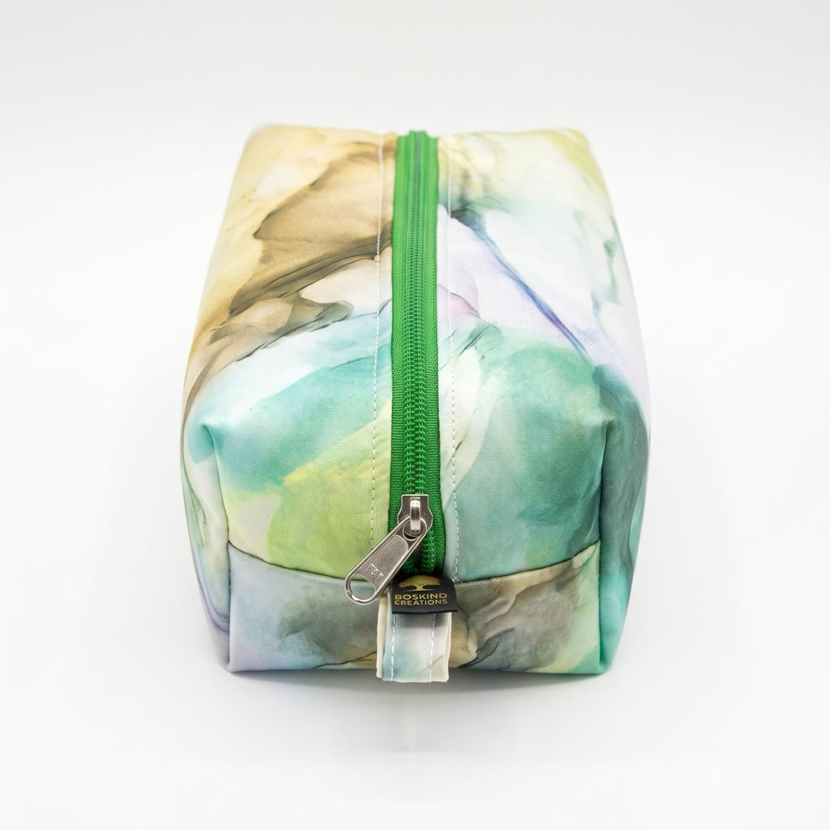 Serene Beauty Bag in pastel watercolour print, side view