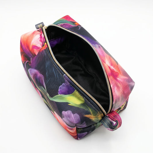 Midnight Bloom Beauty Bag open view