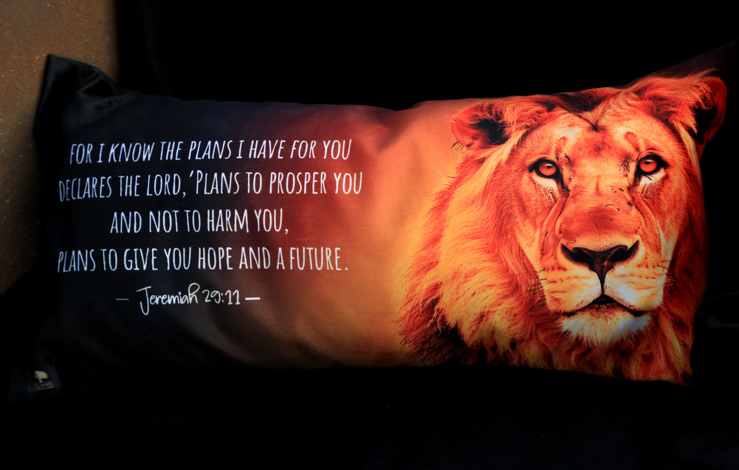 PRAYER PILLOW LION OF JUDAH - FOR I KNOW THE PLANS I HAVE FOR YOU