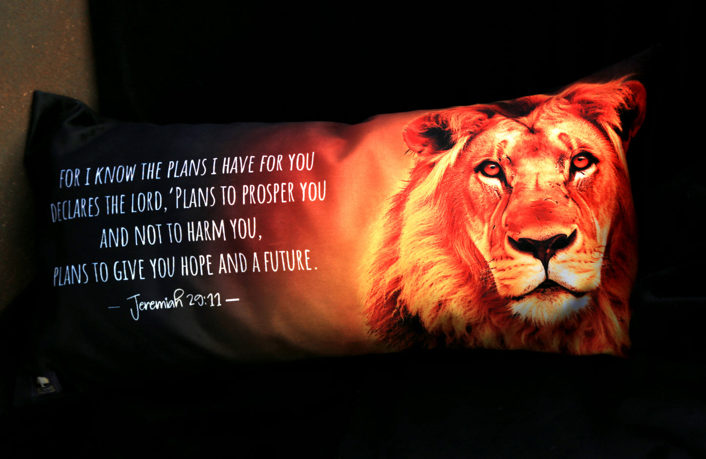 PRAYER PILLOW LION OF JUDAH - FOR I KNOW THE PLANS I HAVE FOR YOU