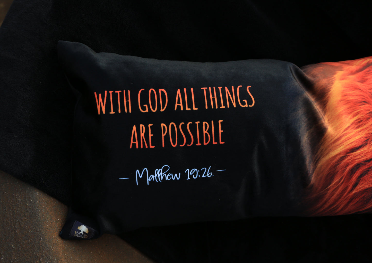 PRAYER PILLOW LION OF JUDAH - WITH GOD ALL THINGS ARE POSSIBLE