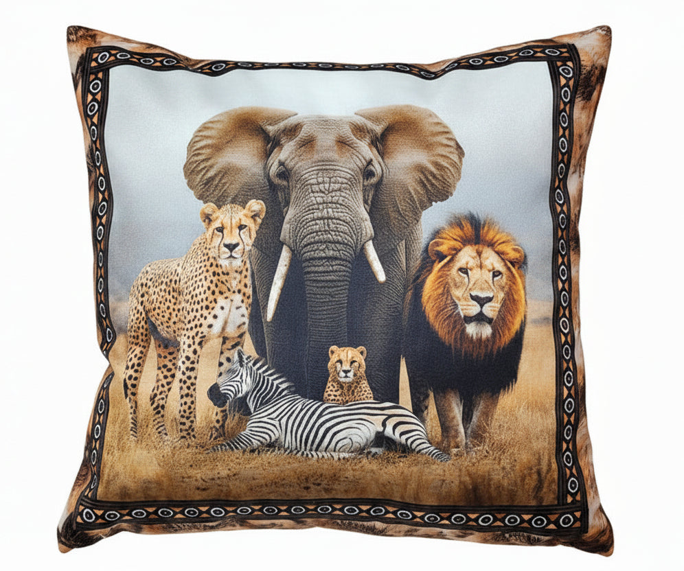 BOSKIND Luxurious African Safari Cushion - Kruger Welcoming Committee