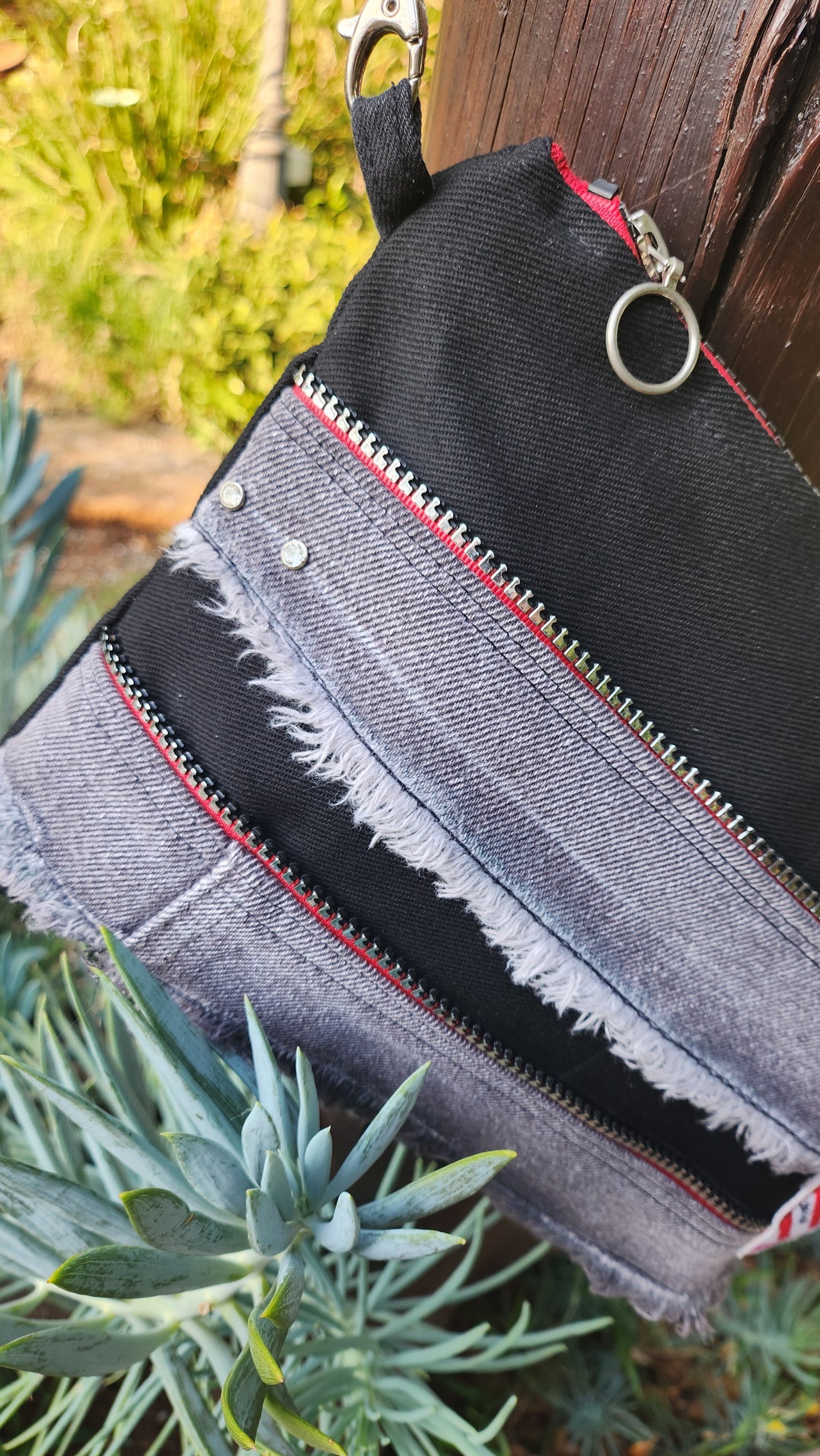 Bespoke Handbag - BOSKIND red and black retro clutch