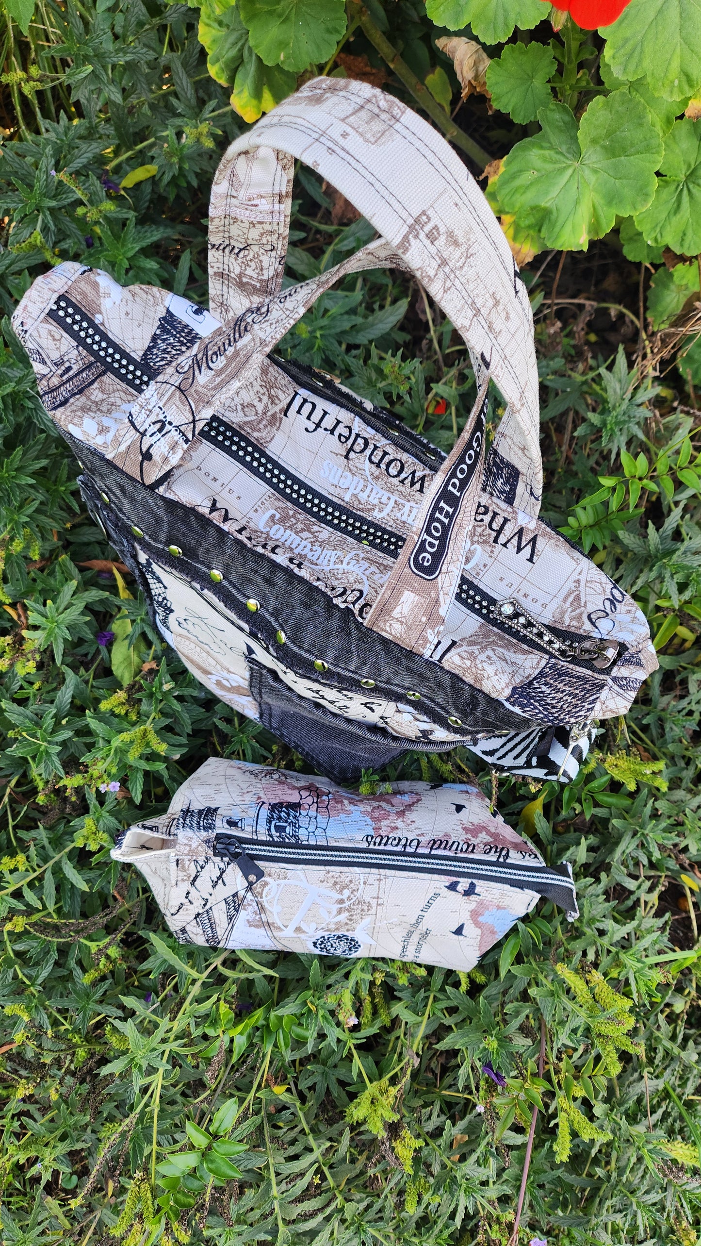 Bespoke Handbag and Beauty Bag -  Love the Journey.
