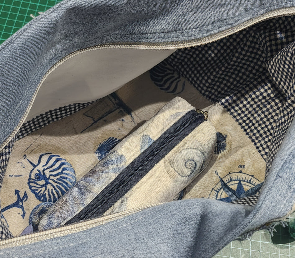 Bespoke Handbag and Beauty Bag -  Mariner's Compass