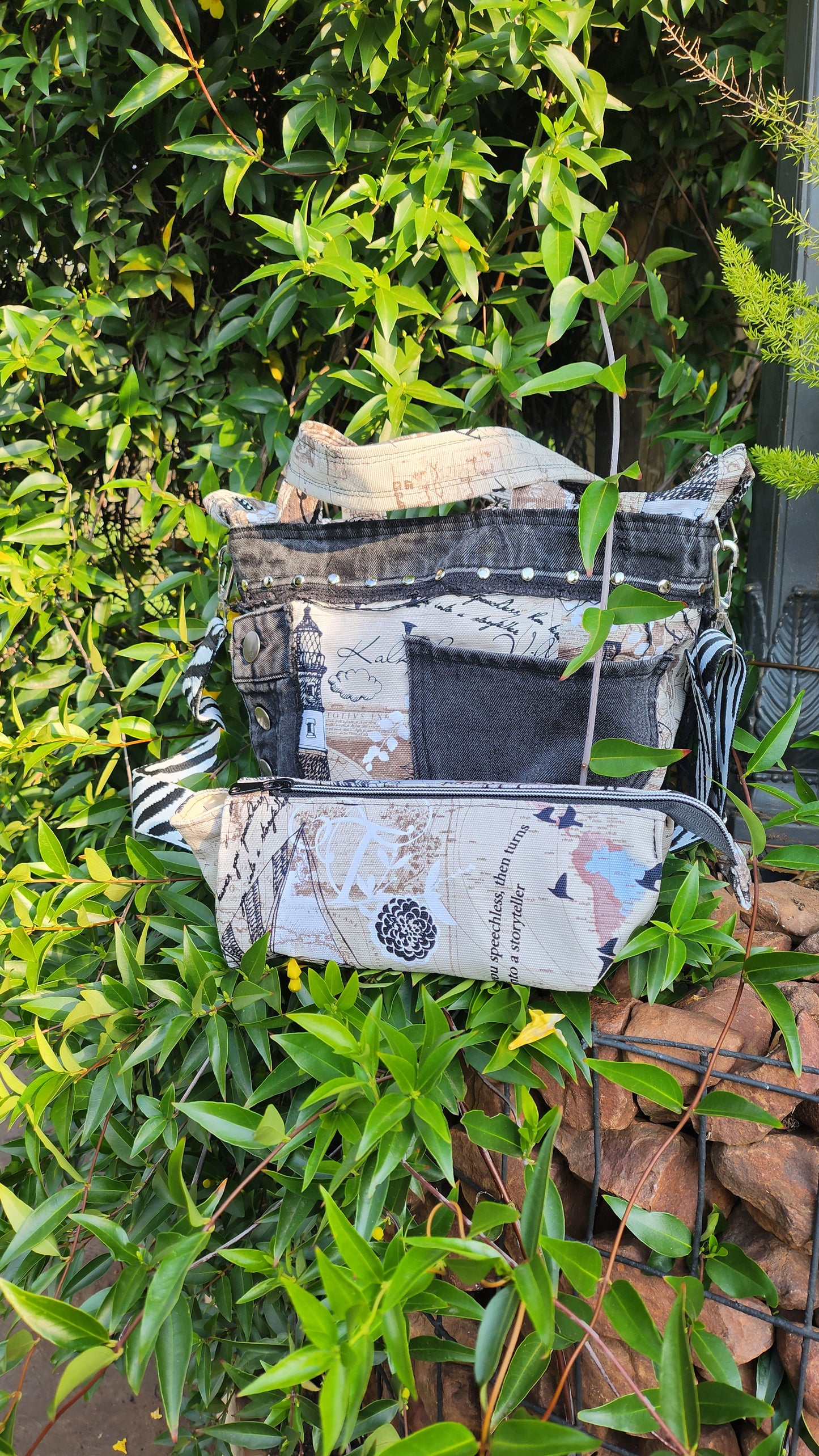 Bespoke Handbag and Beauty Bag -  Love the Journey.