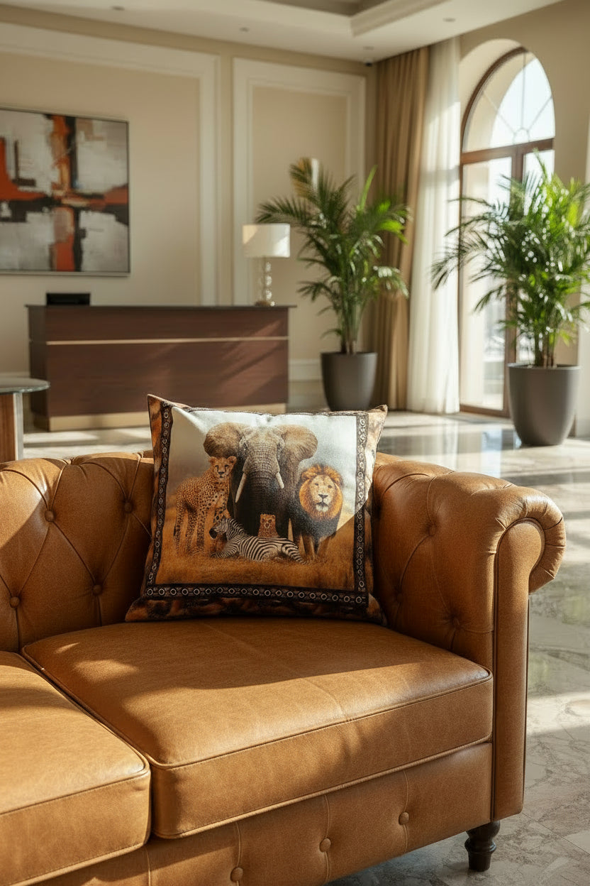 BOSKIND Luxurious African Safari Cushion - Kruger Welcoming Committee