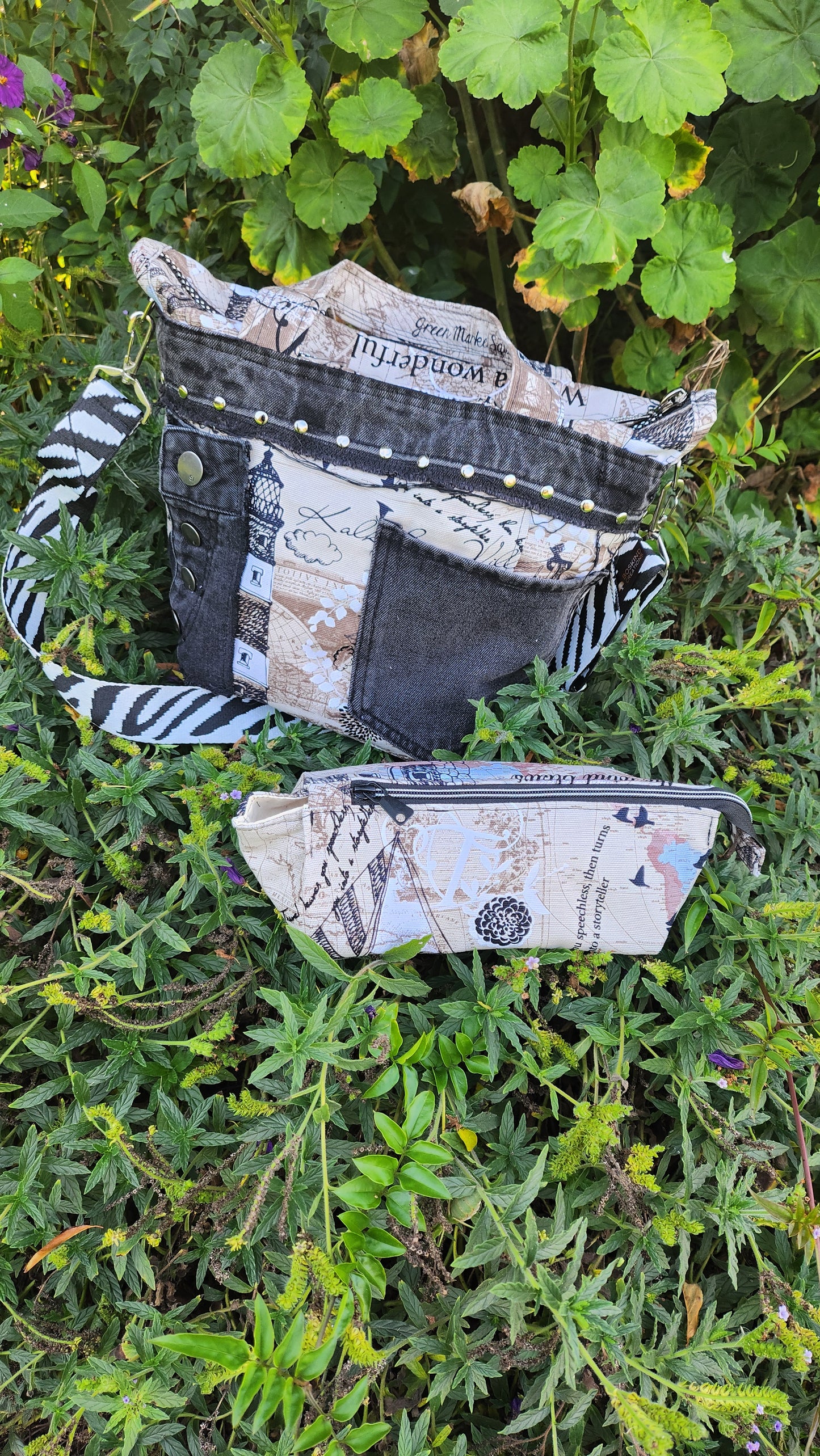 Bespoke Handbag and Beauty Bag -  Love the Journey.