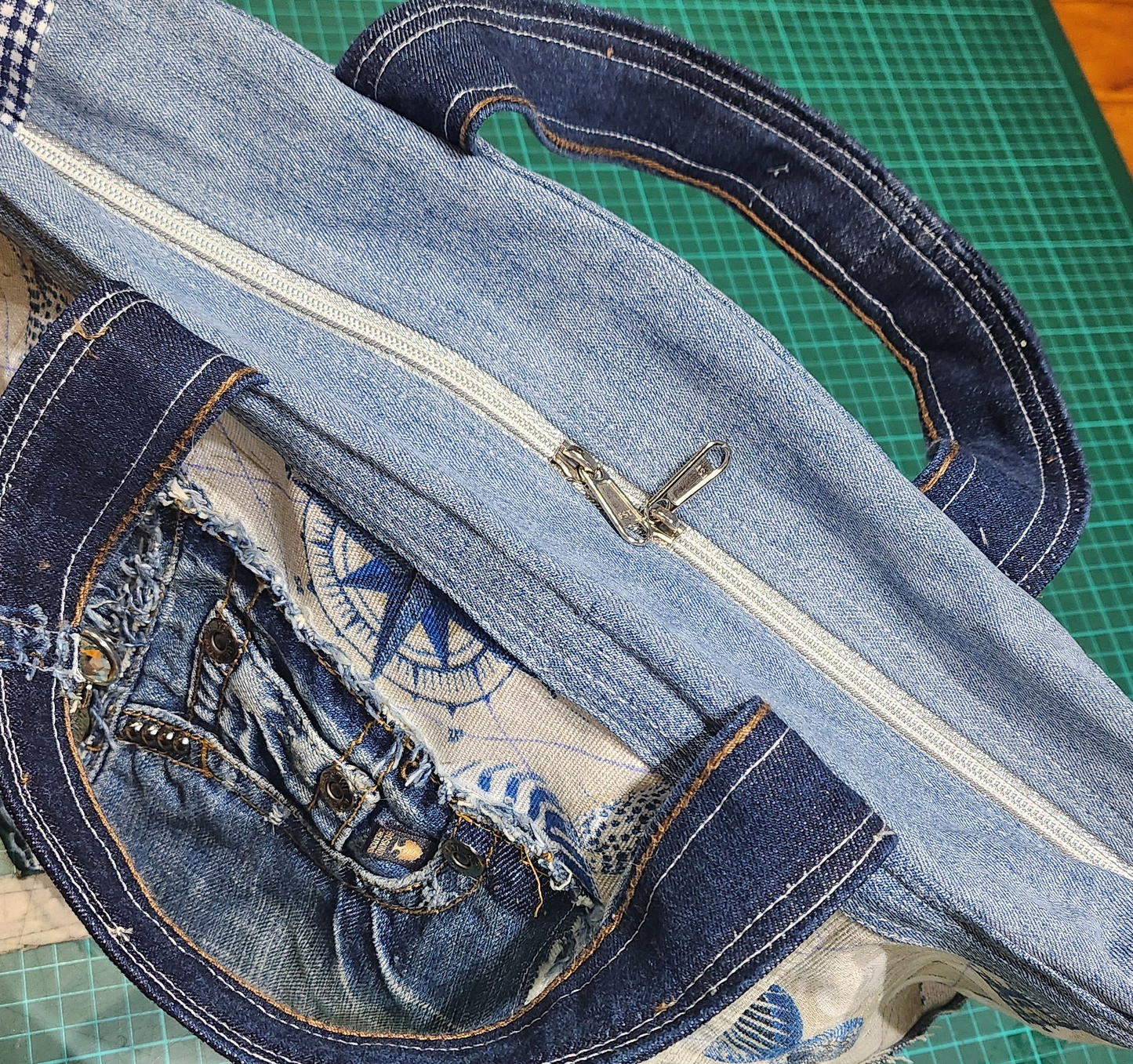 Bespoke Handbag and Beauty Bag -  Mariner's Compass