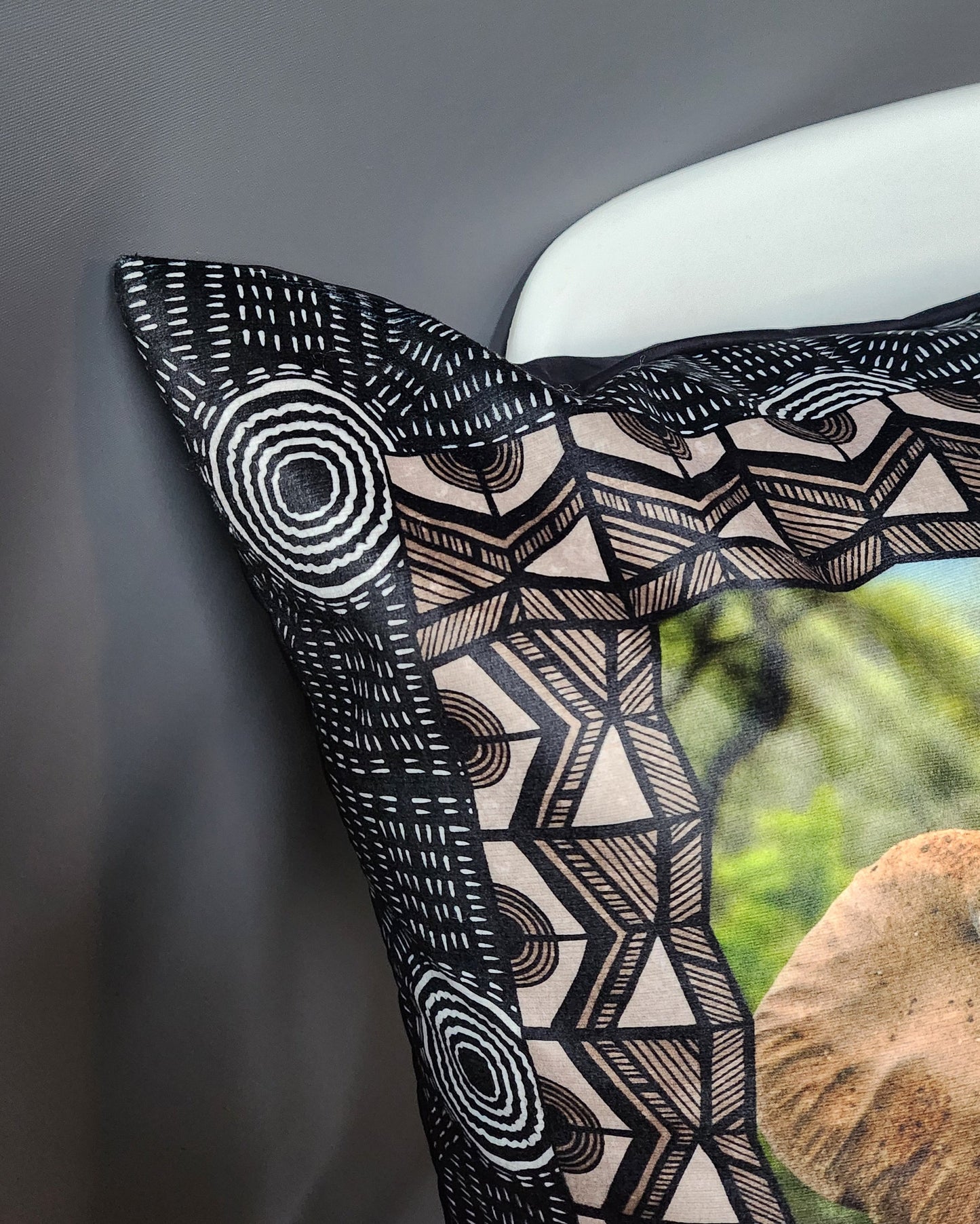 BOSKIND Luxurious African Safari Cushion - Elephant Family