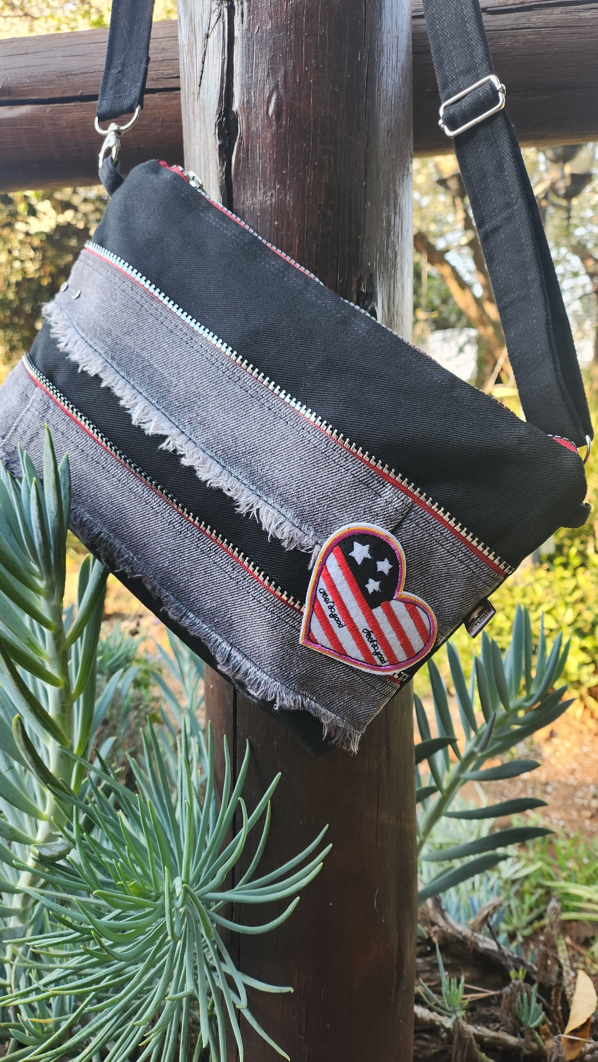 Bespoke Handbag - BOSKIND red and black retro clutch