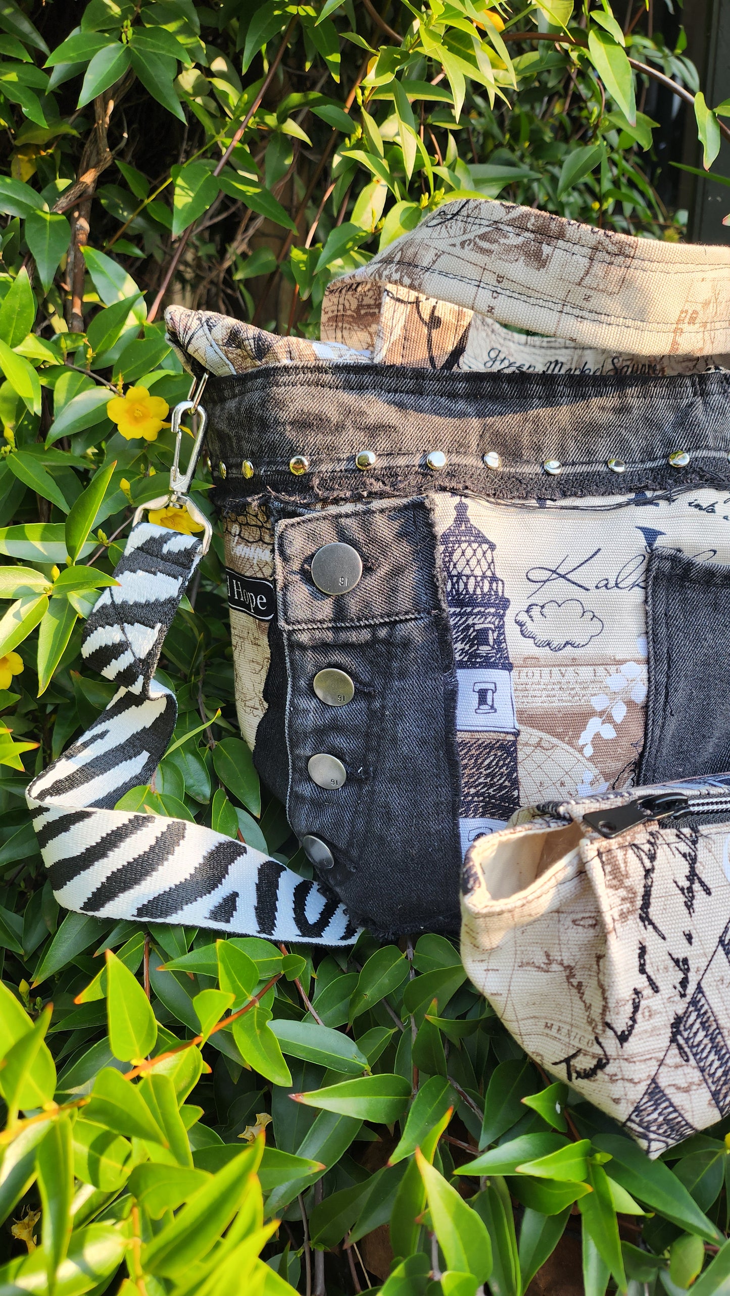Bespoke Handbag and Beauty Bag -  Love the Journey.