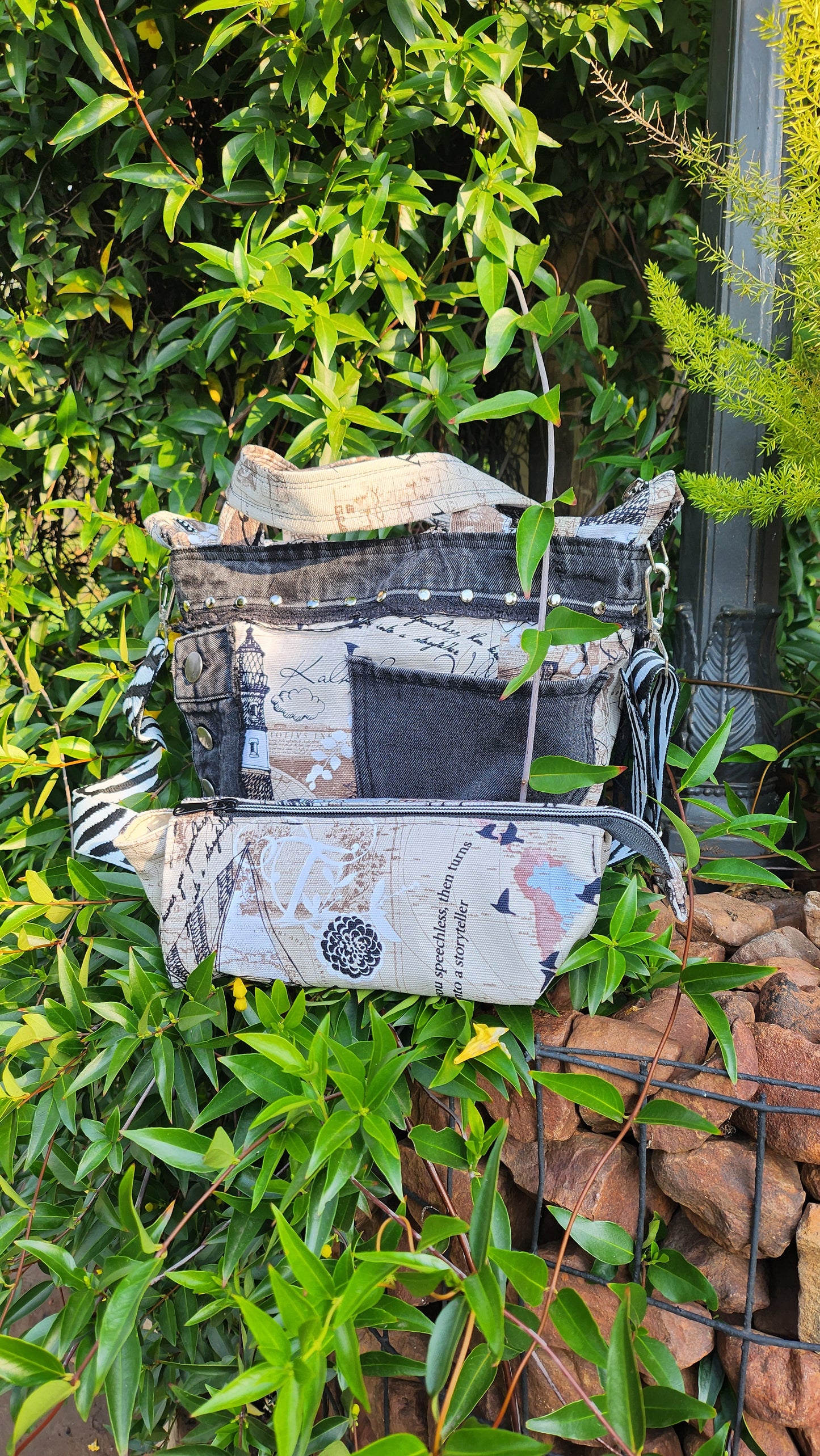 Bespoke Handbag and Beauty Bag -  Love the Journey.