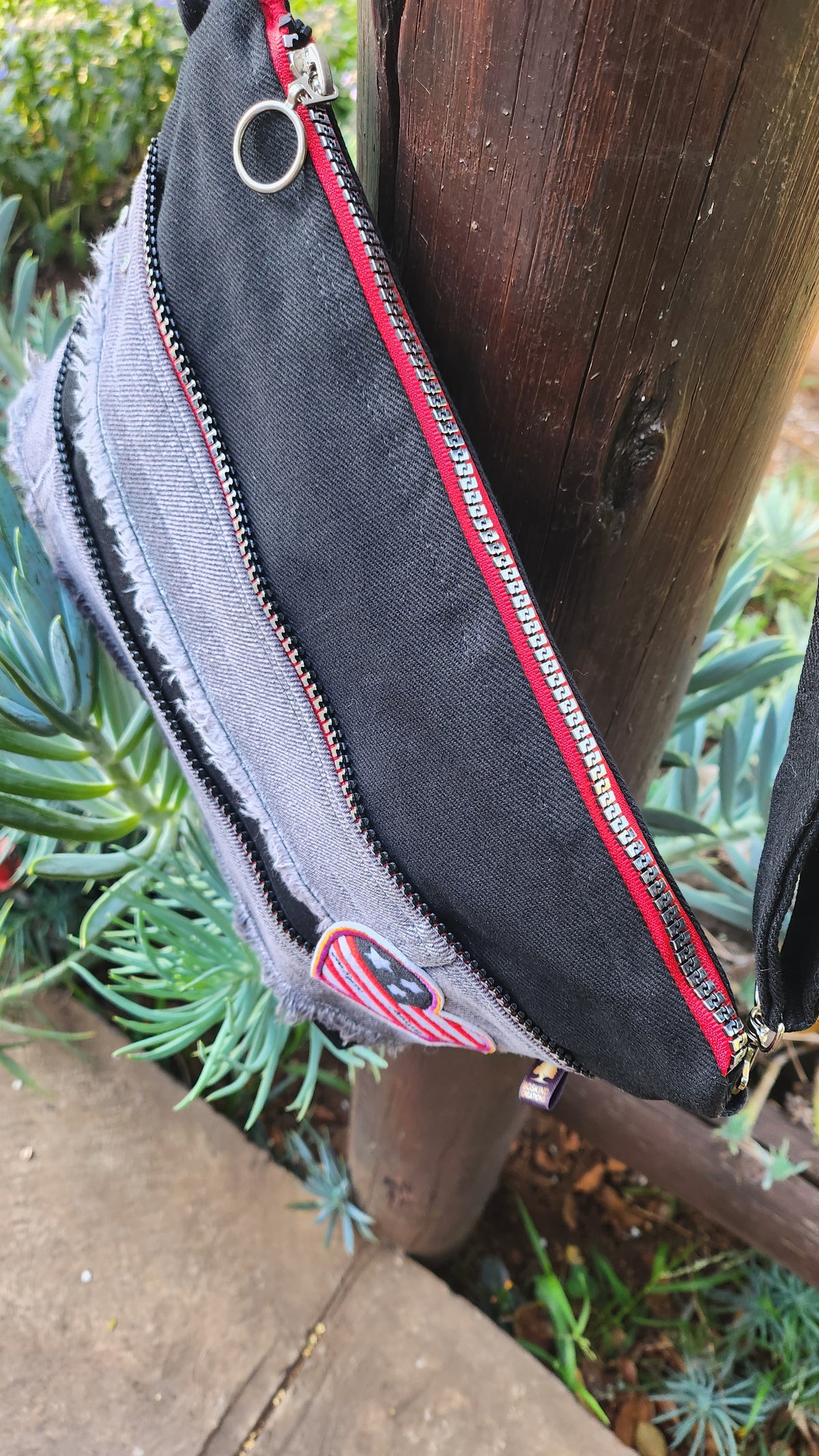 Bespoke Handbag - BOSKIND red and black retro clutch